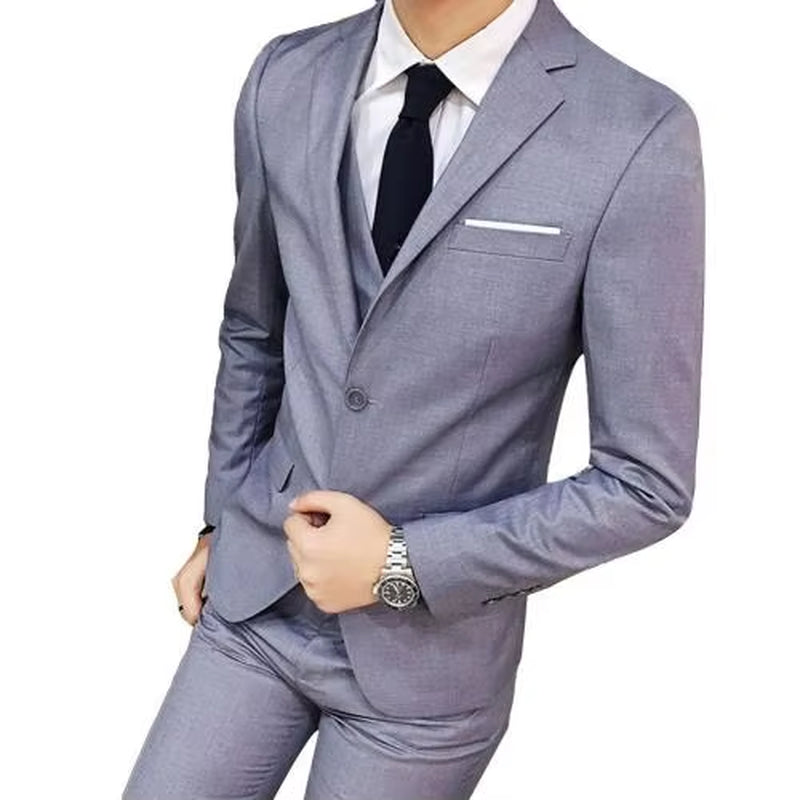 2021 Male Suits Blazer Slim Business Formal Dress Waistcoat Groom Man Suit Exquisite Weeding Office Set Thin Blazer