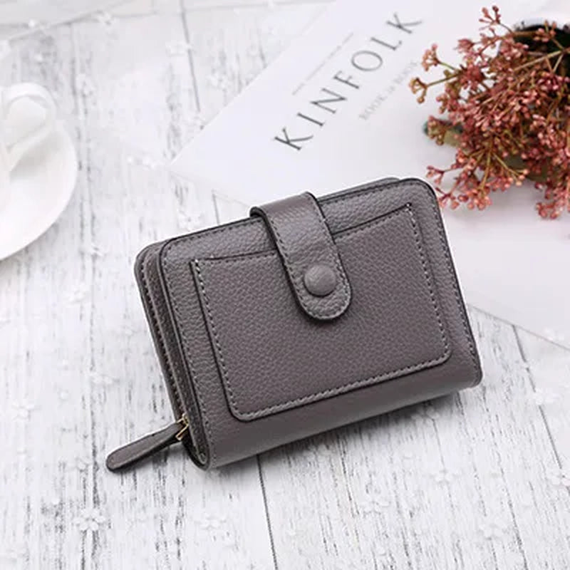 Women Wallets 2024 New Luxury Brand Red Black Small Mini Coin Purse Hasp Card Holder Lady Wallet Zipper Female Leather Buckle