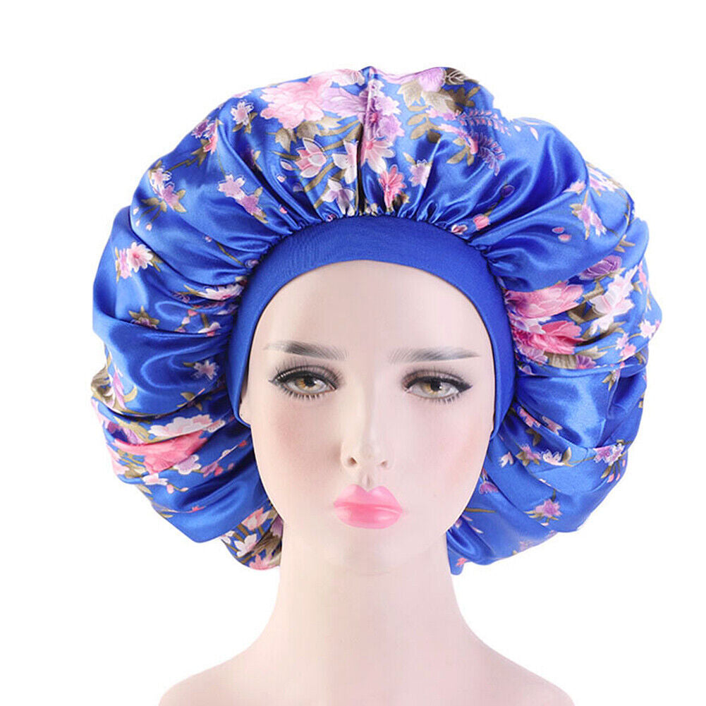 US Extra Large Long Hair Care Satin Bonnet Cap Night Sleep Hat Head Wrap Cover