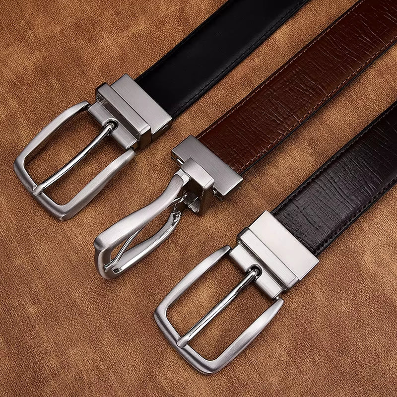 Reversible Belts for Men Genuine Leather for Male High Quality Formal Belt Black Brown Navy Blue