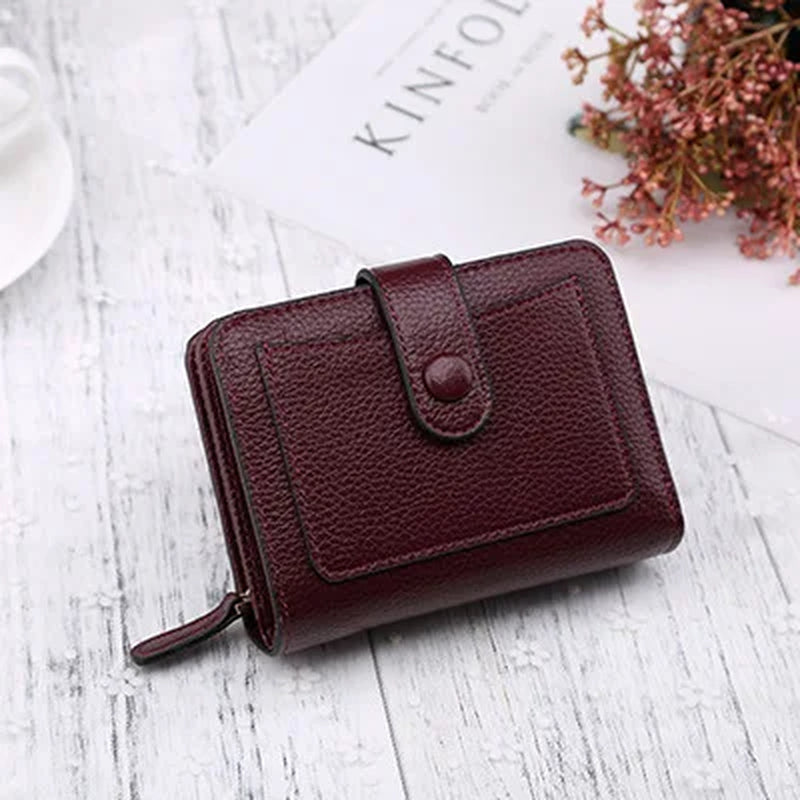 Women Wallets 2024 New Luxury Brand Red Black Small Mini Coin Purse Hasp Card Holder Lady Wallet Zipper Female Leather Buckle