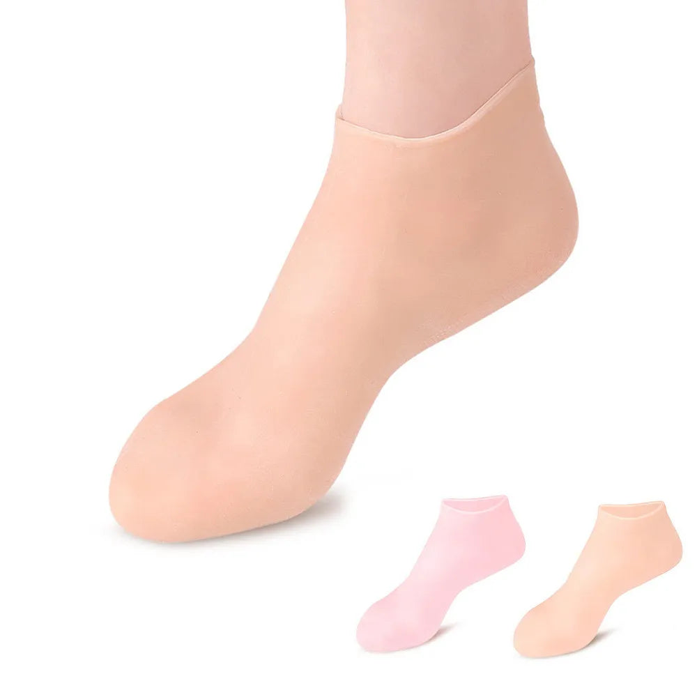 "Silky Soft Moisturizing Gel Heel Socks - Say Goodbye to Cracked Foot Skin with This Foot Care Miracle!"