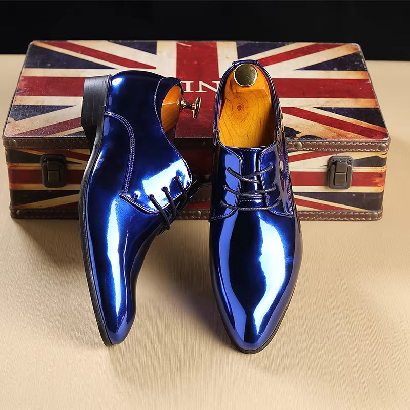 New British Men'S Designer Glitter Pu Leather Oxford Formal Shoes 2023 Male Wedding Homecoming Shoes Sapato Social Masculino